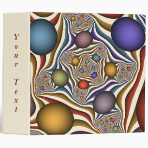 Flying Up, Colourful Modern Abstract Fractal Text Binder