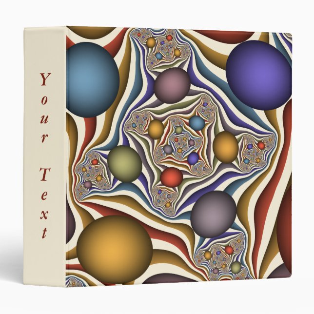 Flying Up, Colourful Modern Abstract Fractal Text Binder (Front/Spine)