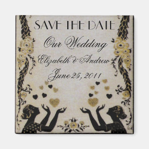 Flying Valentines ~ Wedding Bride Date Nouveau Magnet