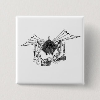 FLYING WETA WITH GUITAR 2 INCH SQUARE BUTTON