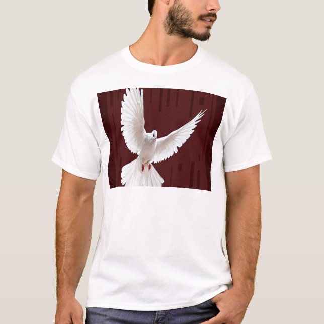 Flying White Dove Chocolate Colour Gifts T-Shirt (Front)