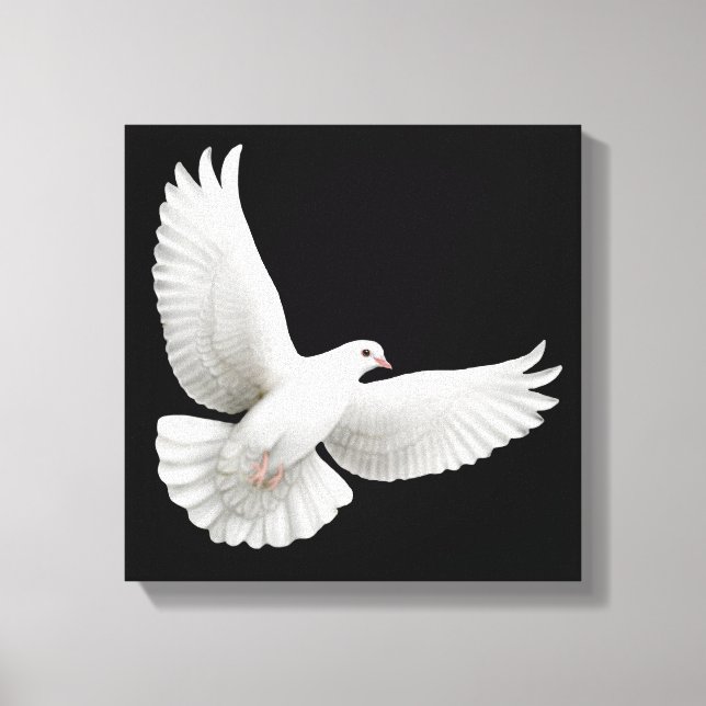 Flying White Dove Wrapped Canvas (Front)
