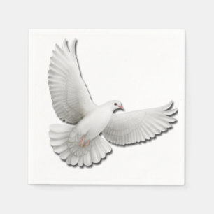 Flying White Peace Dove Napkins