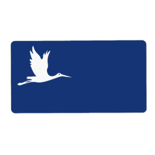 Flying white stork