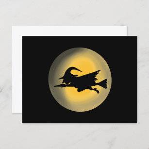 Flying Wicked Witch Silhouette Postcard