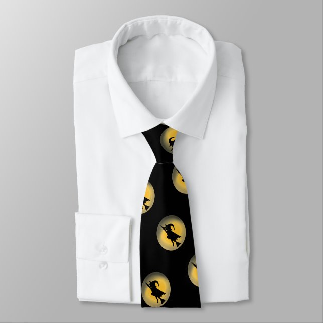 Flying Wicked Witch Silhouette Tie (Tied)