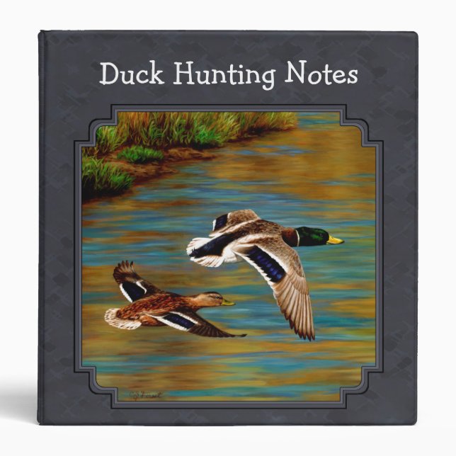 Flying Wild Ducks Charcoal Grey Binder (Front)