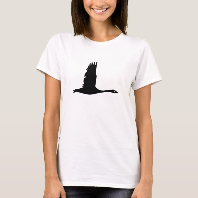 Flying Wild Goose Silhouette - T-shirt (Front)