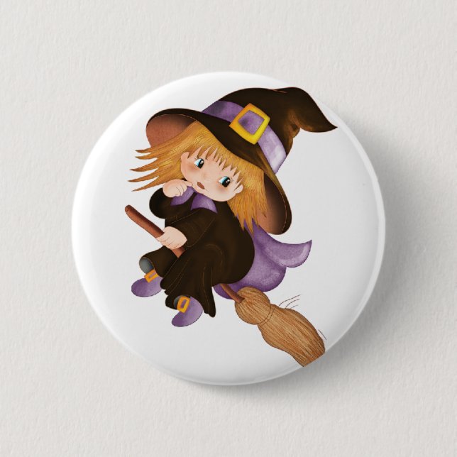 Flying Witch 2 Inch Round Button (Front)