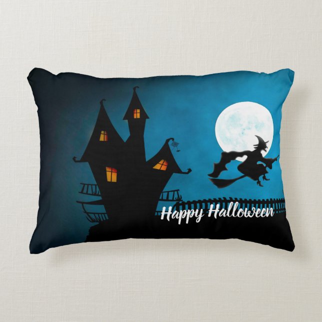 Flying Witch Accent Pillow (Front)