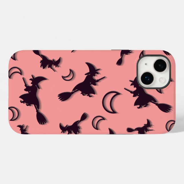 Flying witch among half moon at Halloween night 3D Case-Mate iPhone Case (Back (Horizontal))