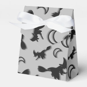 Flying witch among half moon at Halloween night 3D Favor Box