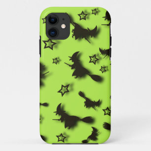 Flying witch among stars at Halloween night 3D iPhone 11 Case