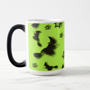 Flying witch among stars at Halloween night 3D Magic Mug