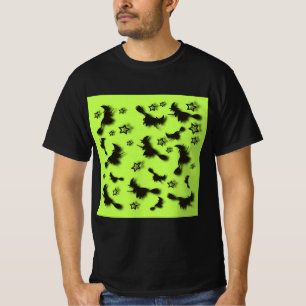 Flying witch among stars at Halloween night 3D T-Shirt