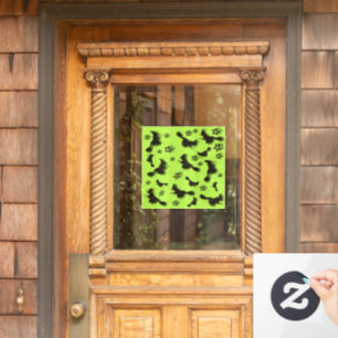 Flying witch among stars at Halloween night 3D Window Cling