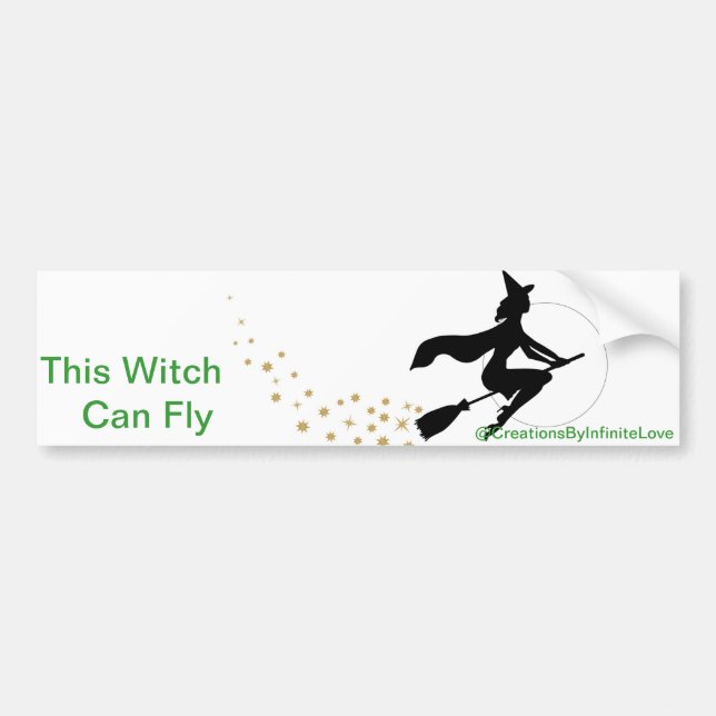 Flying Witch Bumper Sticker (Front)