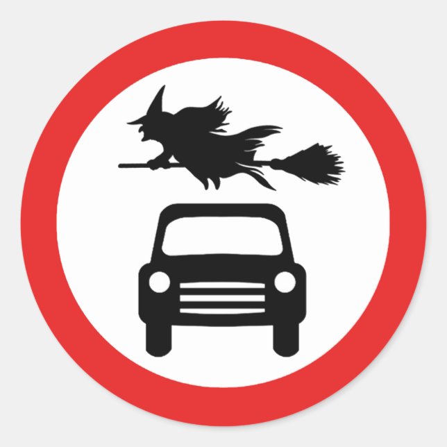 Flying Witch Classic Round Sticker (Front)