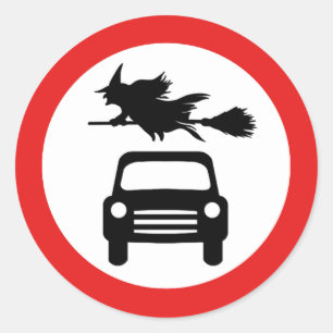 Flying Witch Classic Round Sticker