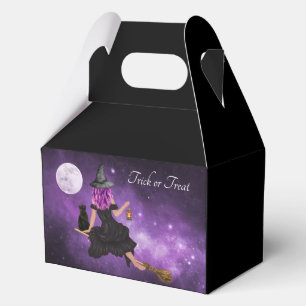Flying Witch Happy Halloween Personalized Favor Box
