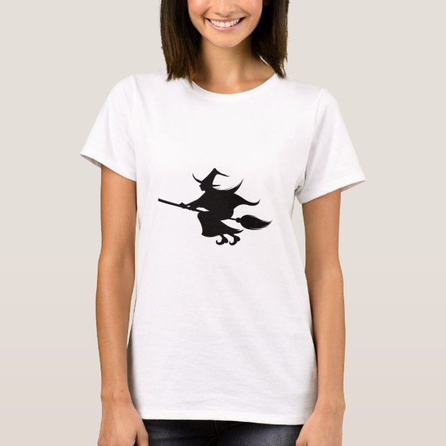 Flying Witch of Halloween Lady's T-Shirt (Front)