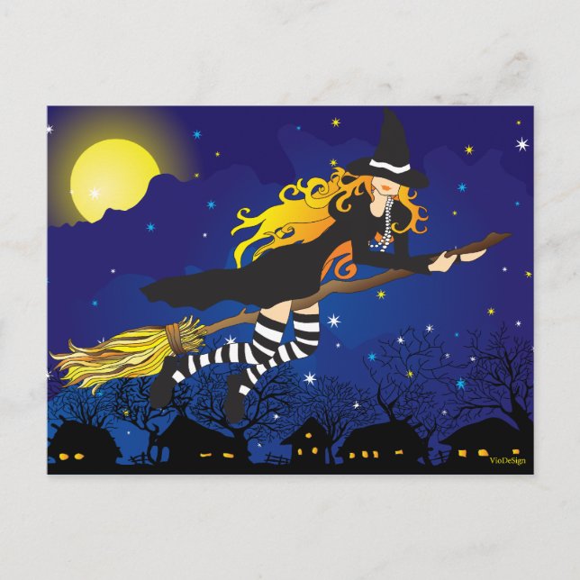 flying witch postcard (Front)