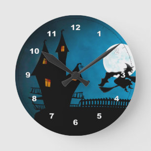 Flying Witch Round Clock