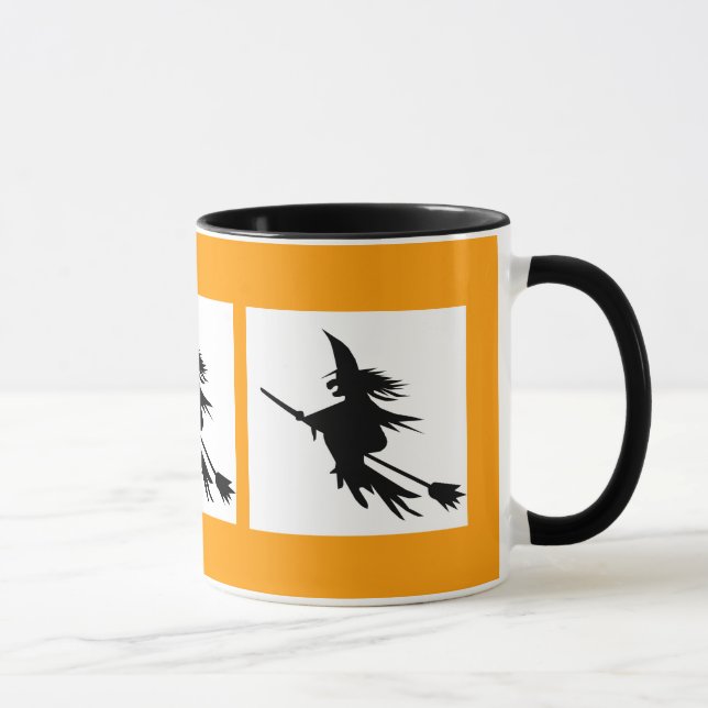 Flying Witch Shadow Halloween Mug (Right)