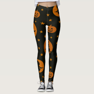 Flying Witches and Floating Pumpkins Halloween  Leggings