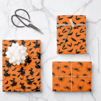 Flying Witches, Bats and Spiders Pattern