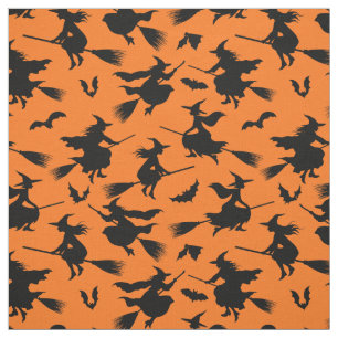Flying Witches Pattern Fabric