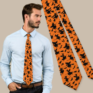 Flying Witches Pattern Tie