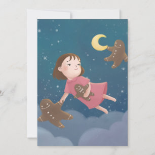 Flying with Gingerbread Cookies Dream Holiday Card