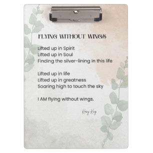 Flying Without Wings Poem Poetry Written Word Clipboard
