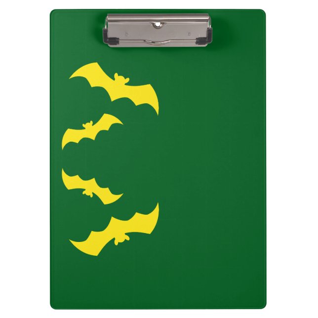 Flying Yellow Halloween Bats Clipboard (Front)