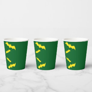Flying Yellow Halloween Bats Paper Cups
