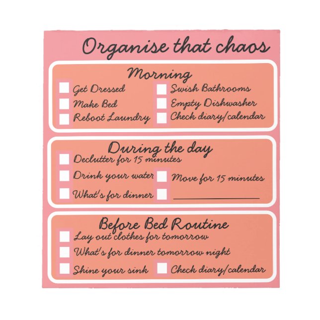 Flylady - Organize the chaos - Notebook Notepad (Front)