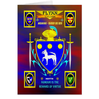 FLYNN FAMILY COAT OF ARMS CREST AND SHIELD
