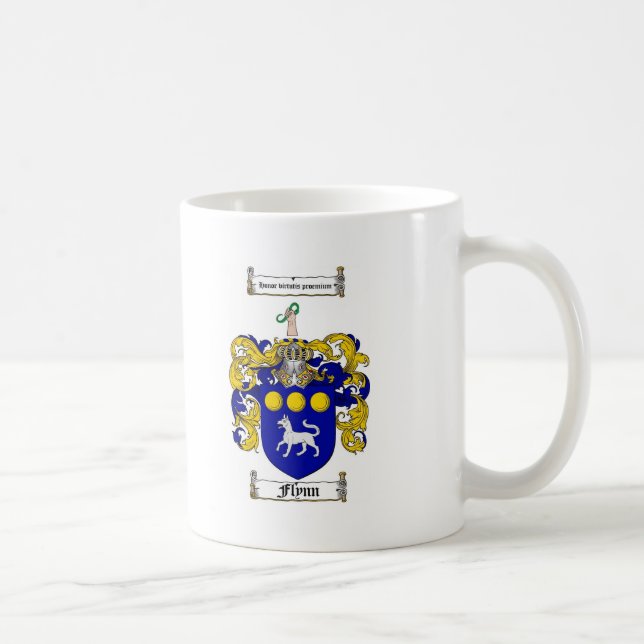 FLYNN FAMILY CREST -  FLYNN COAT OF ARMS COFFEE MUG (Right)