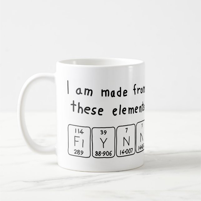Flynn periodic table name mug (Left)