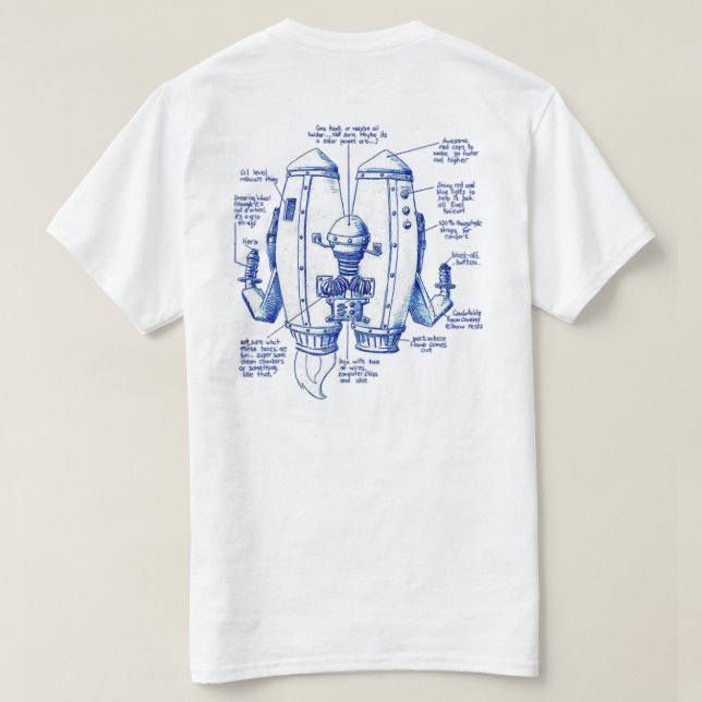 Flyology Jetpack Blueprint T-Shirt (Design Back)