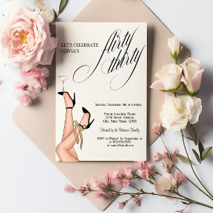 Flyrty Thirty High Heels Cocktail 30th Invitation
