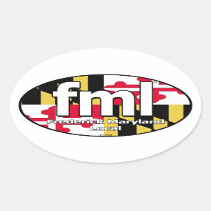 FML Maryland Flag Decal Oval Sticker