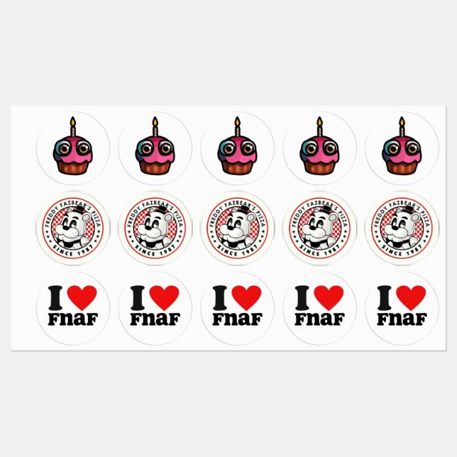FNaF Sticker Pack –  Horror Game Vibes (Feuille)