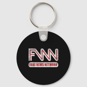 Fnn Logo Fake News Network Funny Political Joke Keychain