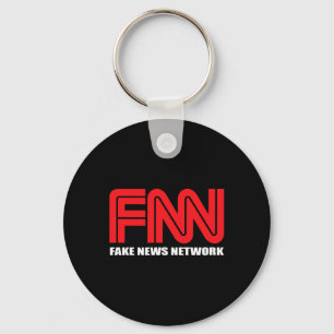 Fnn Logo Fake News Network Funny Trump Keychain