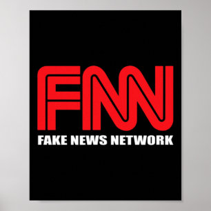 Fnn Logo Fake News Network Funny Trump  Poster