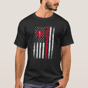 FNP Family Nurse Practitioner American USA Flag T-Shirt