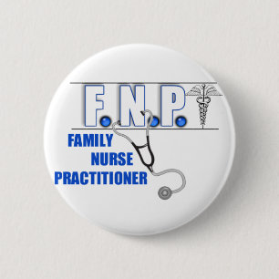 FNP LOGO STETHOSCOPE FAMILY NURSE PRACTITIONER 2 INCH ROUND BUTTON