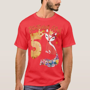 Fo Animal Lovers 5th Birthday Girl Fo Bday 5 year  T-Shirt